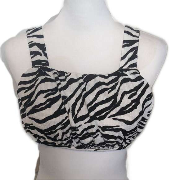 ZARA Girls zebra print crop top tank top halter top (13-14) - Picture 1 of 7